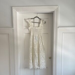 Hill House Cream Lace Smocked Maxi Dress